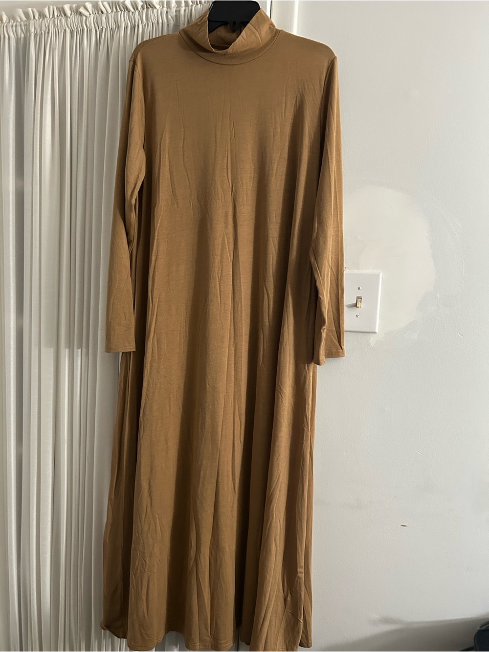 NWOT Long Sleeve Turtleneck Maxi Dress in Camel